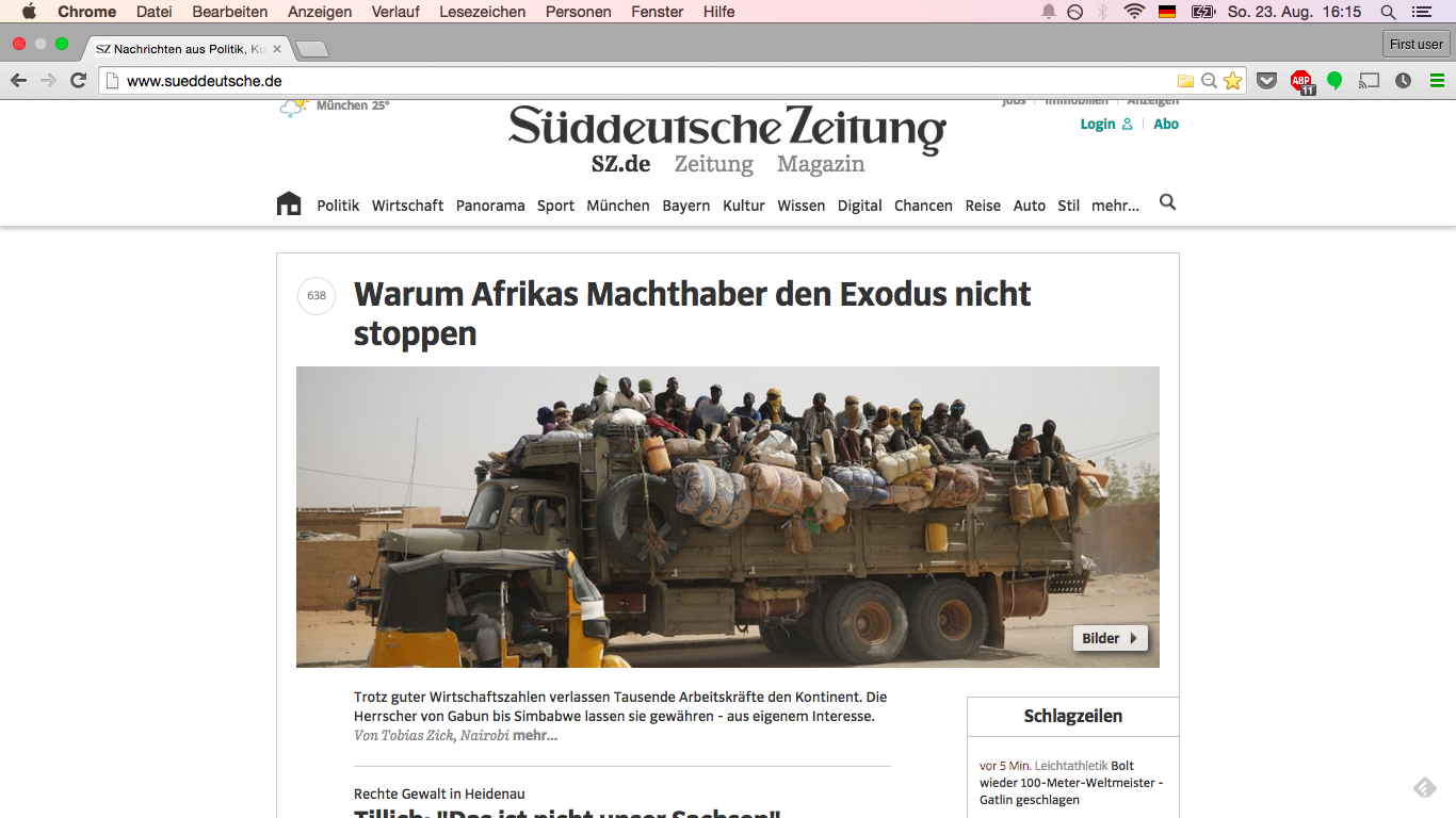 Süddeutsche am 23.8.2015